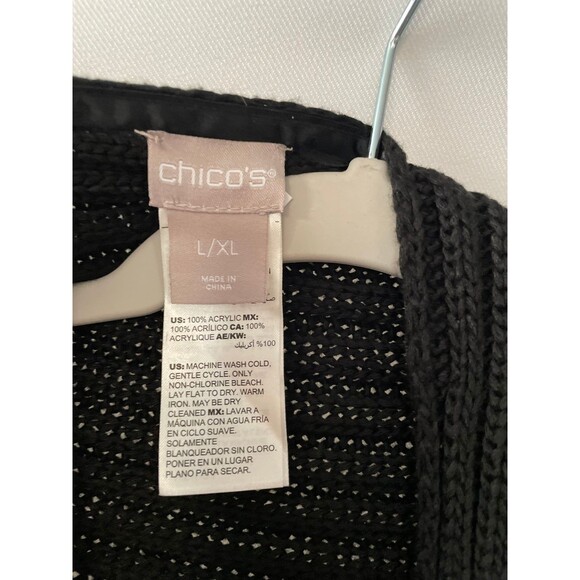 Chico's women's black shawl two way with knit loop size L/XL - Picture 3 of 8